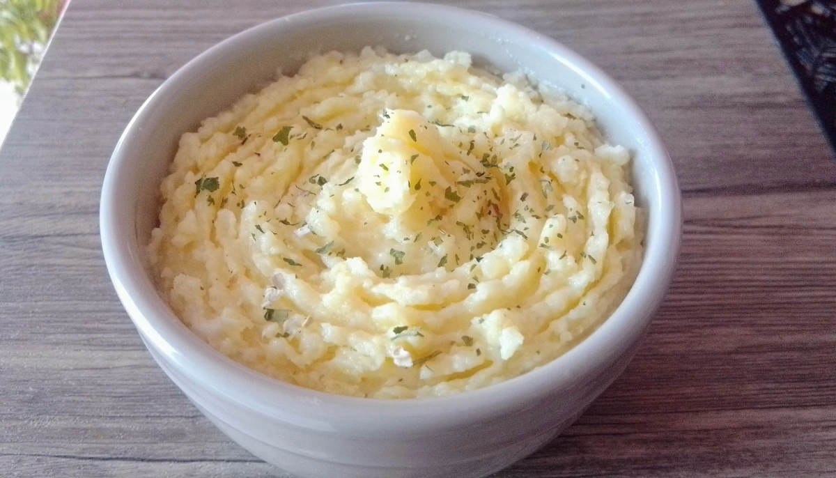 Purée maison et sa touche d'oignon