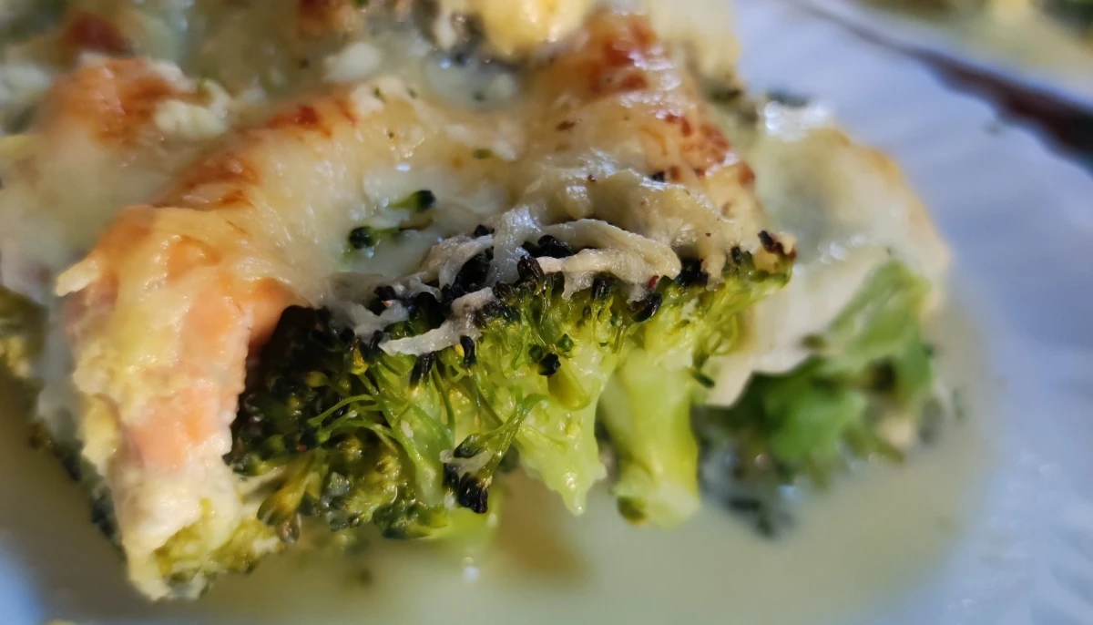 Gratin de brocolis au saumon