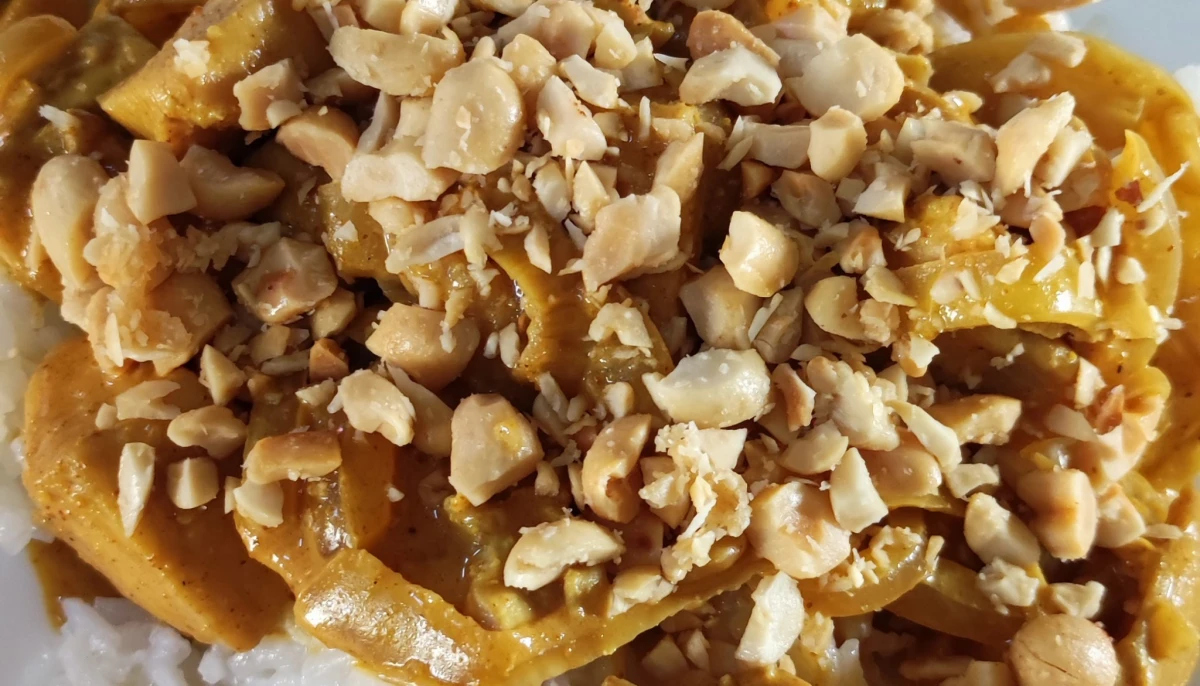 Poulet coco curry cacahuètes