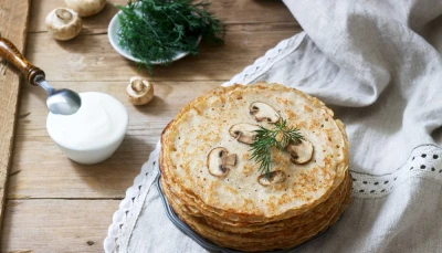 Crêpes aux champignons et à l'ail