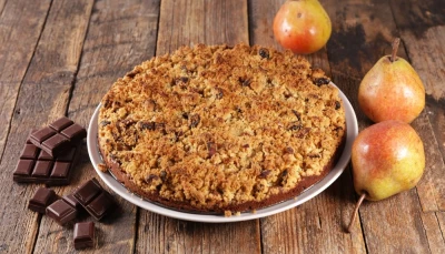 Crumble aux poires et aux flocons d'avoine