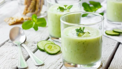 Gaspacho de concombre et menthe