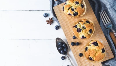 Muffins aux myrtilles et citron