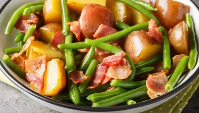 Poêlée de pommes de terre et haricots verts