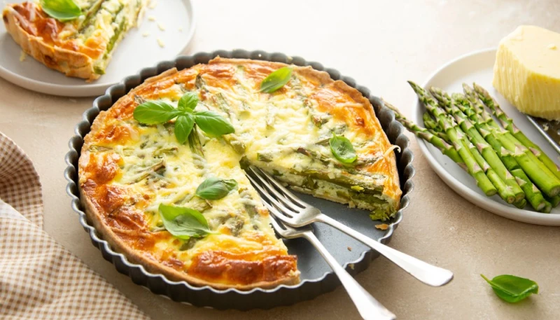 Quiche aux asperges et chèvre