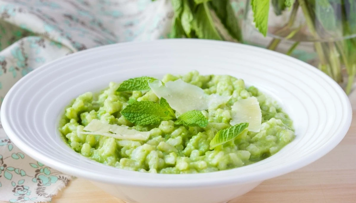 Risotto aux petits pois et à la menthe