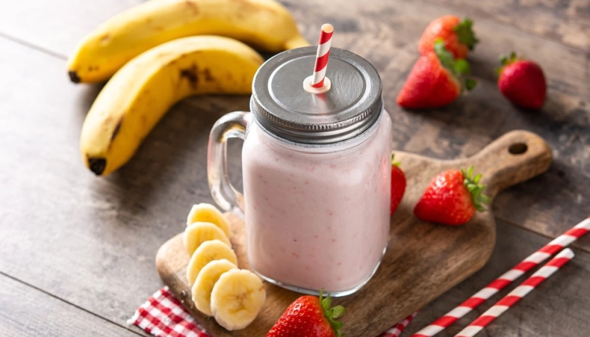 Smoothie aux fraises et banane