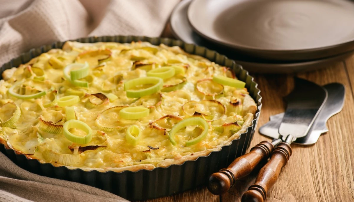 Tarte aux poireaux et aux oignons
