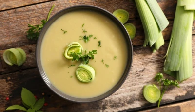 Velouté de poireaux et parmesan