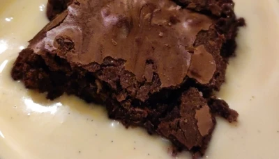 Brownie & crème anglaise maison