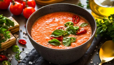 Gaspacho de tomates et poivrons