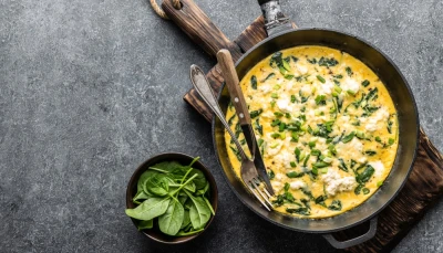 Omelette aux épinards et feta