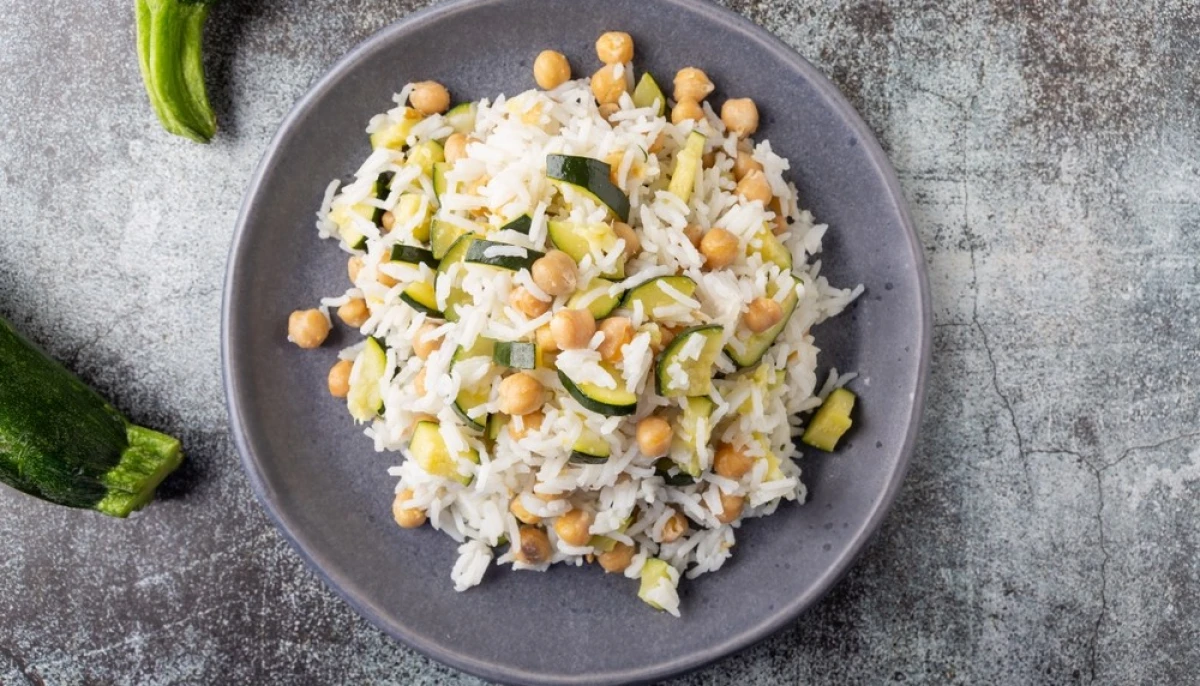 Riz aux courgettes et aux pois chiches