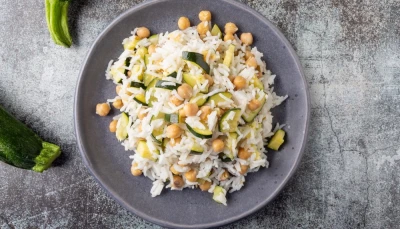 Riz aux courgettes et aux pois chiches