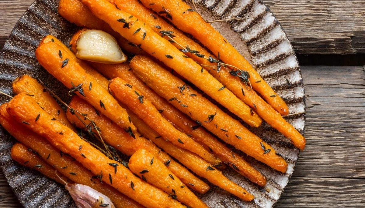 Carottes rôties au miel et thym