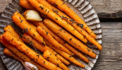 Carottes rôties au miel et thym