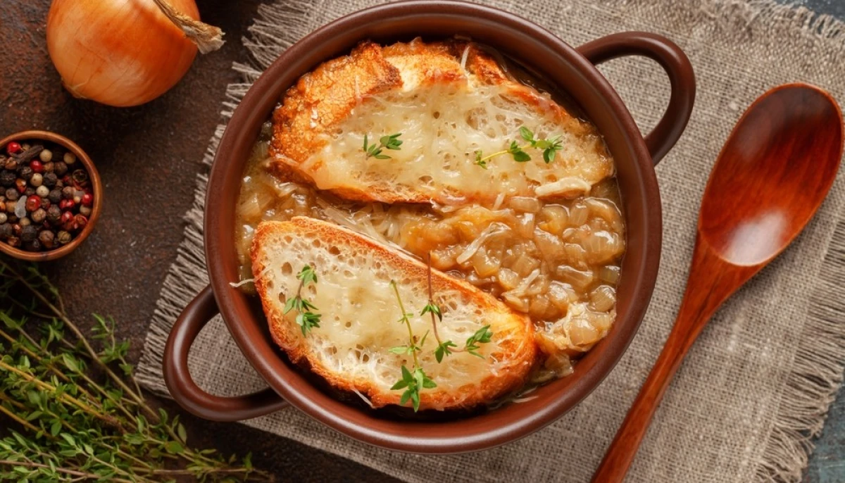 Soupe à l'oignon gratinée