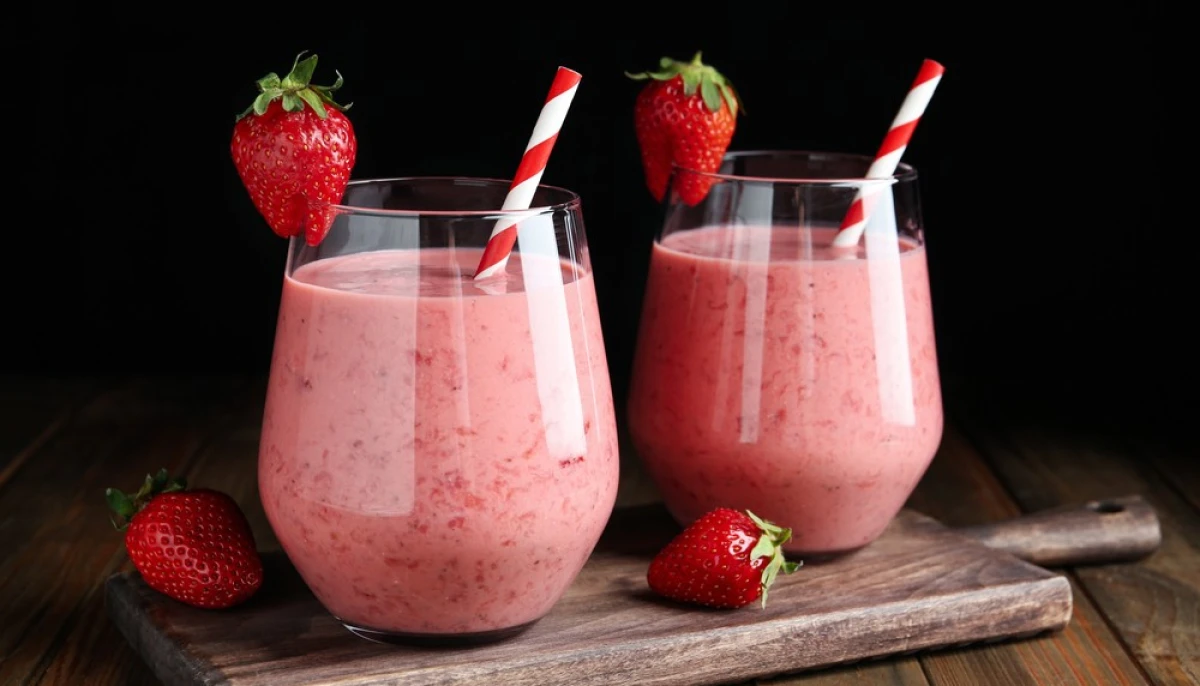 Lait frappé vanille et fraise