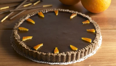 Tarte fine au chocolat et à l'orange
