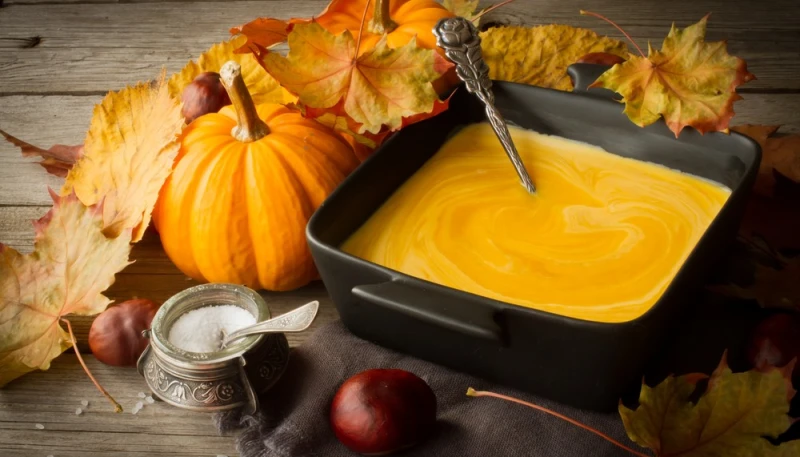 Velouté de potiron et châtaignes