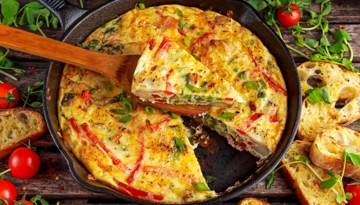 Frittata de pommes de terre et poivrons