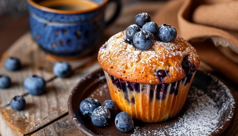 Muffins aux myrtilles moelleux