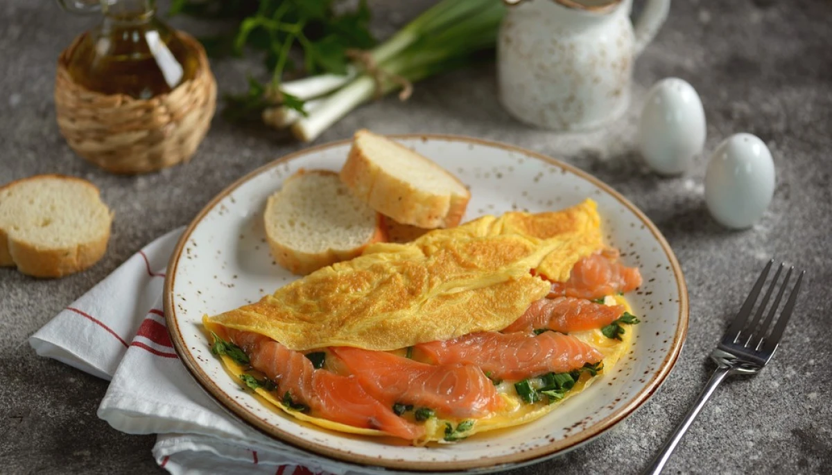 Omelette norvégienne au saumon fumé