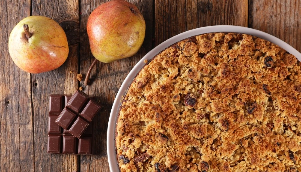 Crumble poires et chocolat