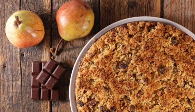 Crumble poires et chocolat