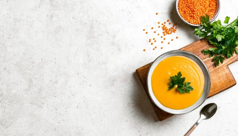 Soupe de lentilles corail au cumin