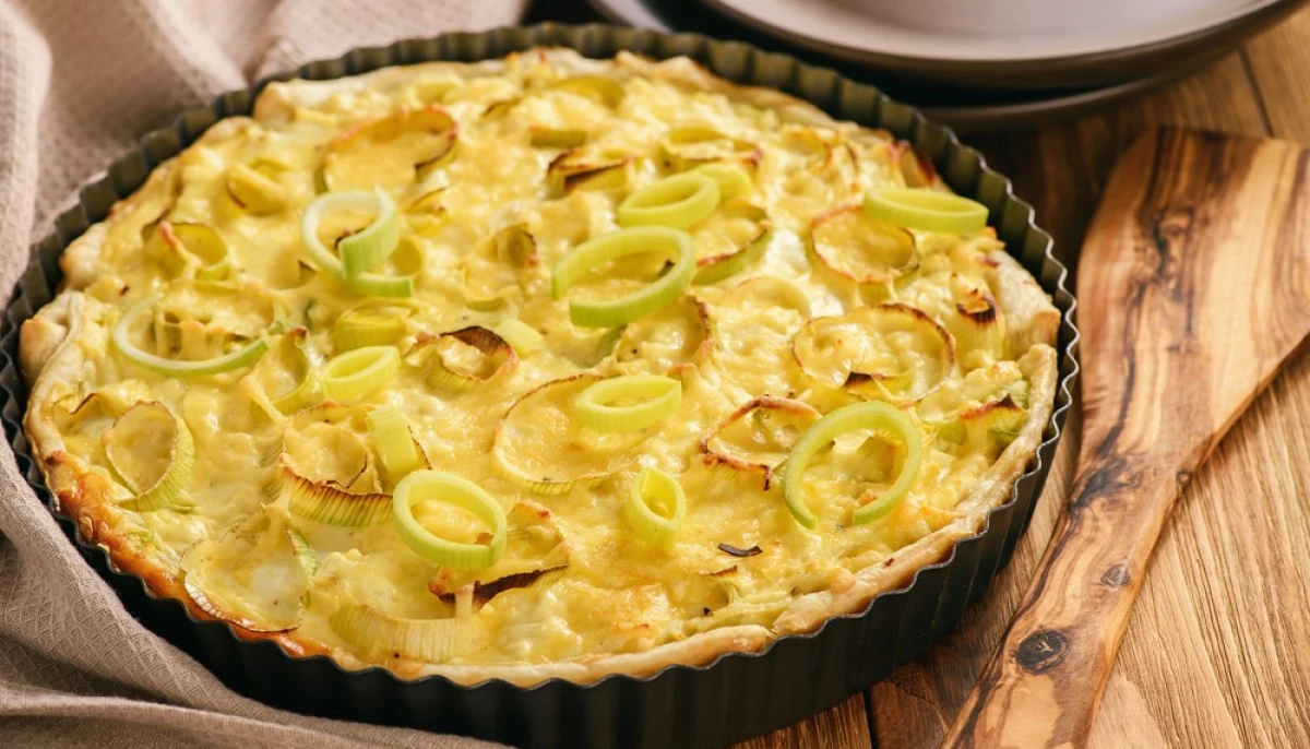 Tarte aux poireaux et fromage