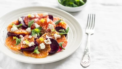 Carpaccio de betteraves aux agrumes