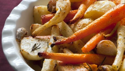 Légumes d’hiver rôtis au miel