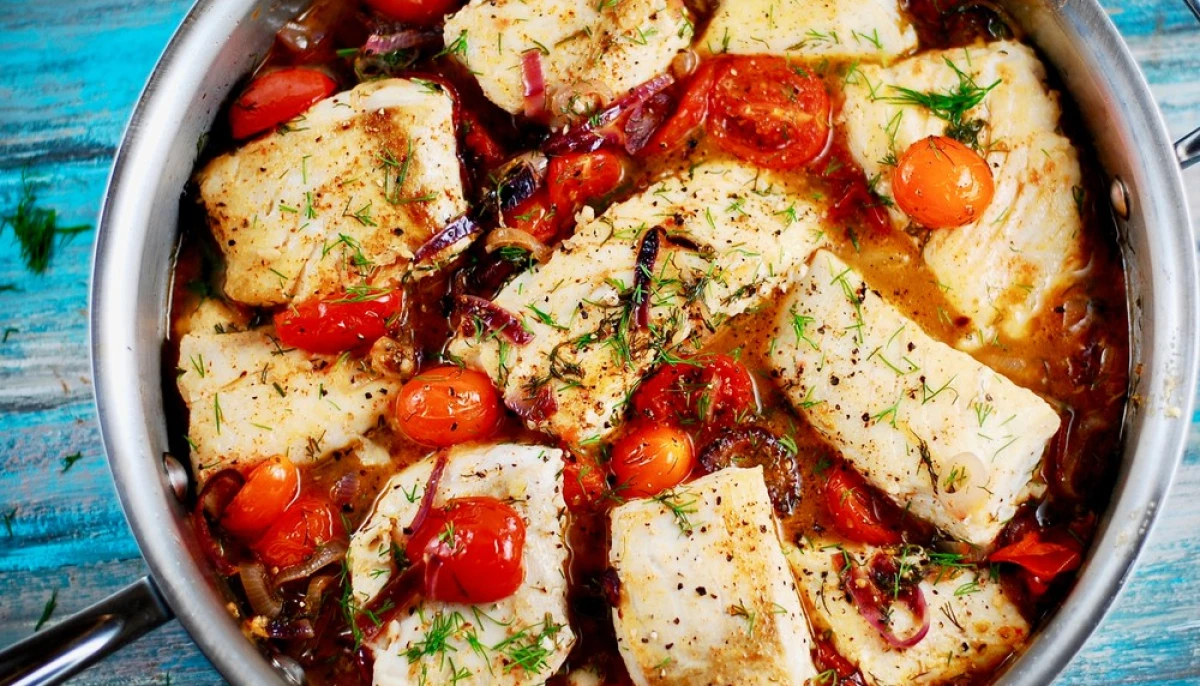 Poisson mijoté au fenouil et tomates confites