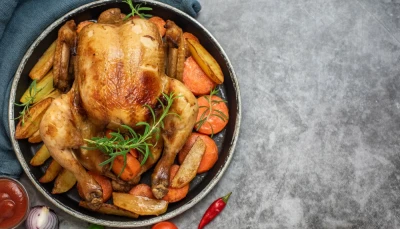 Poulet rôti aux légumes racines