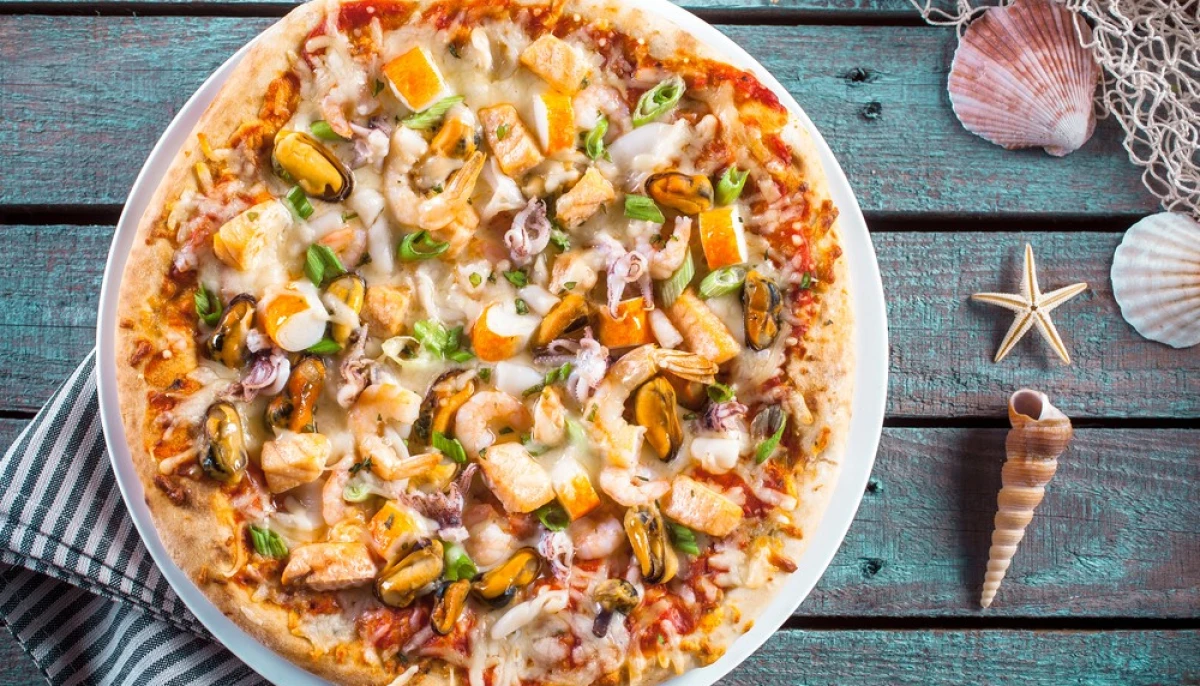 Pizza aux fruits de mer gourmande