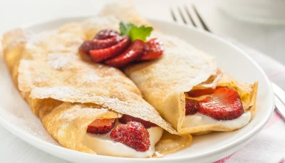 Crêpes à la fraise et au mascarpone