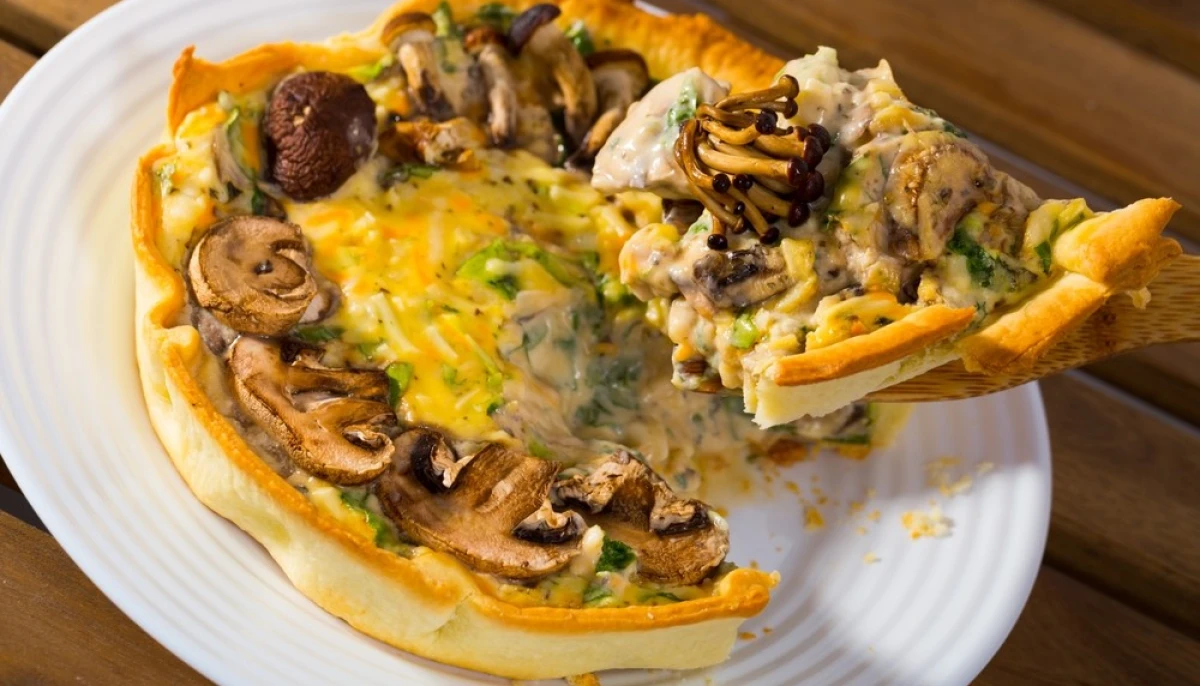Quiche aux champignons et au fromage