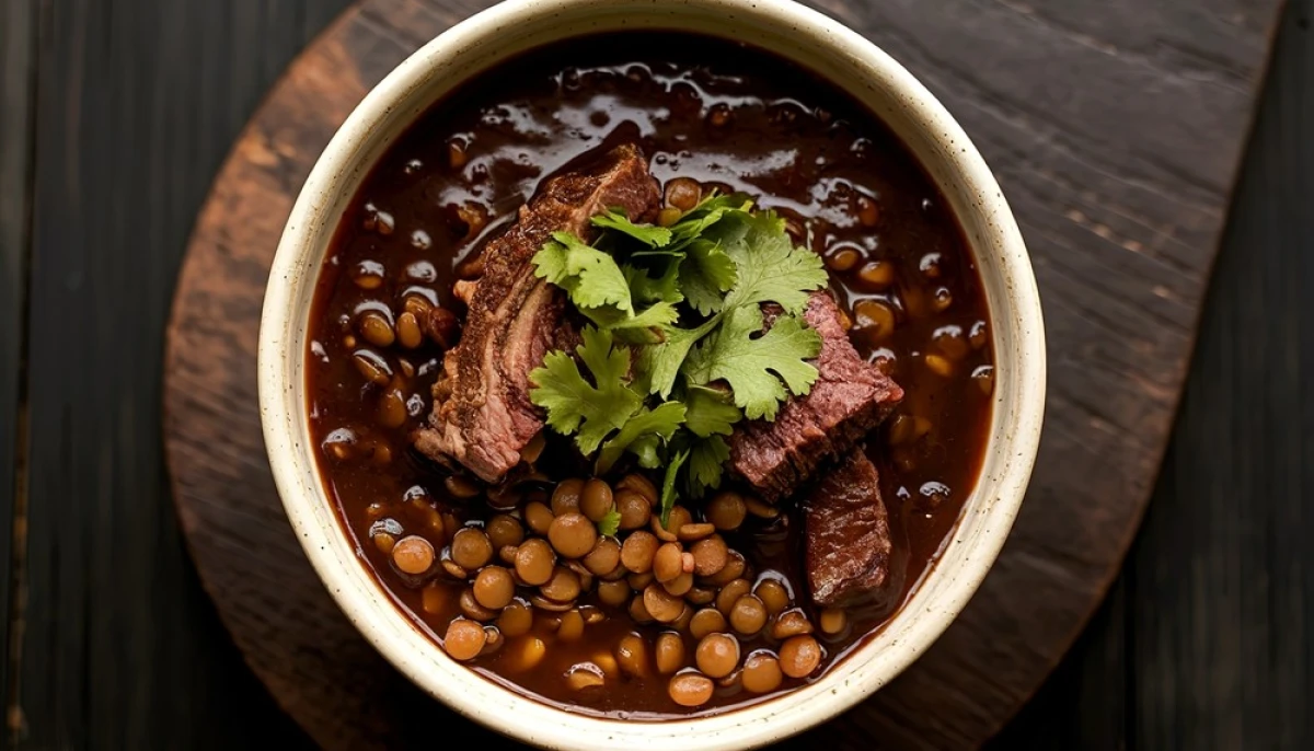 Soupe de côtes levées de lentilles épicées