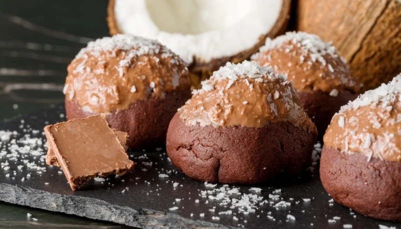 Biscuits chocolat et noix de coco