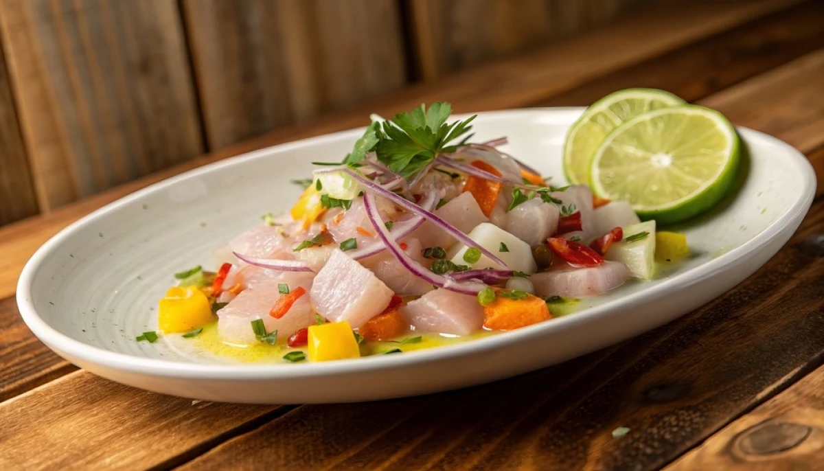 Ceviche de poisson blanc façon péruvienne