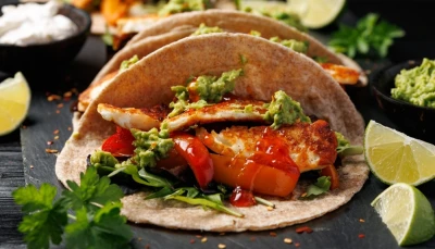 Fajitas végétariennes au halloumi