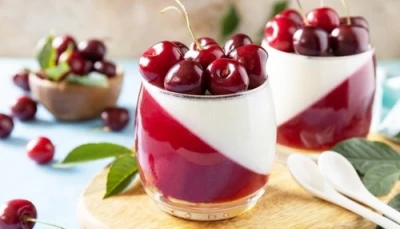 Panna cotta à la gelée de cerise