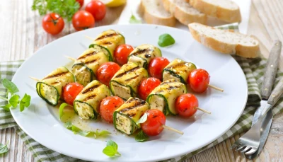 Brochettes courgettes-tomates