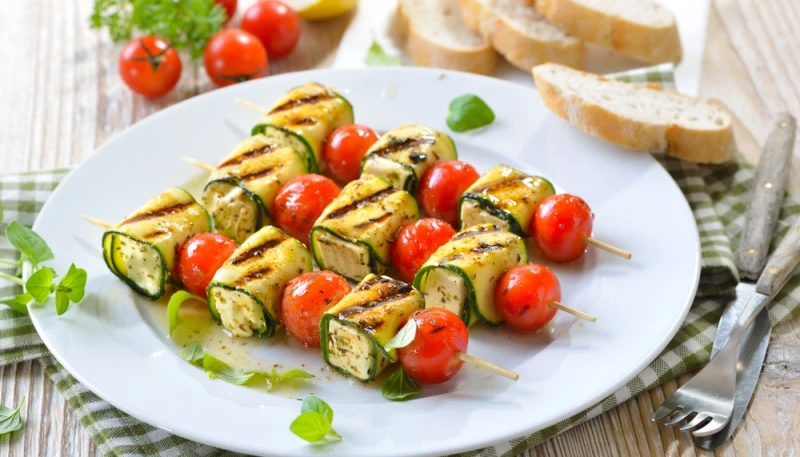 Brochettes courgettes-tomates