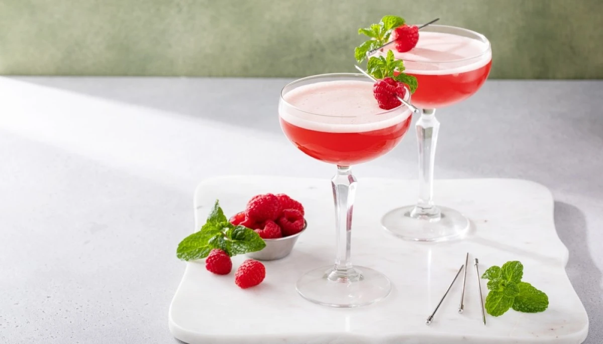 Cocktail framboise et menthe