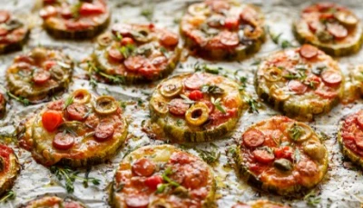 Mini-pizzas courgettes