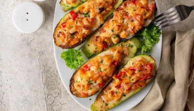 Courgettes farcies au fromage frais
