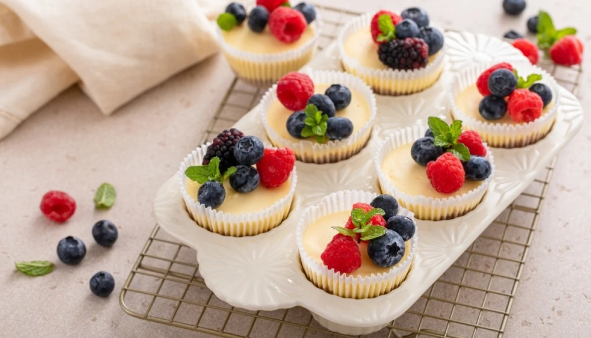 Mini cheesecakes sans four