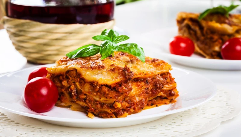 Lasagnes aux tomates rôties et mozzarella fumée